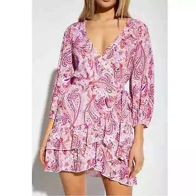 Melissa Odabash Womens Tabitha Floral Paisley Wrap Dress Medium M • $65