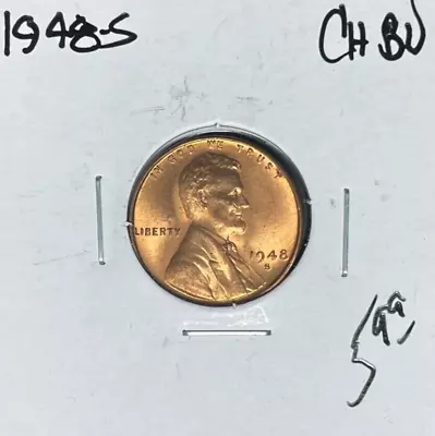 1948-s Lincoln Wheat Cent - Ch/bu ~beautiful Coin~ • $5.99