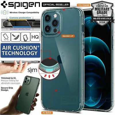 $32.98 • Buy For IPhone 12 11 Pro Mini XS Max XR X Case SPIGEN Ultra Hybrid Hard Clear Cover