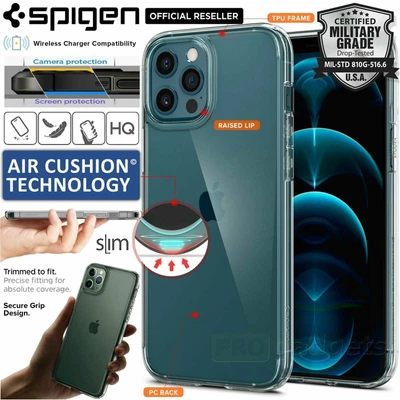$22.99 • Buy For IPhone 12 11 Pro Mini XS Max XR X Case SPIGEN Ultra Hybrid Hard Clear Cover