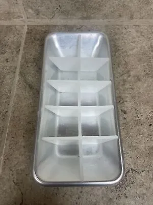 Vintage Aluminum Ice Cube Tray 10 Cubes W/ Plastic Insert - For Camper RV Bar • $9.99