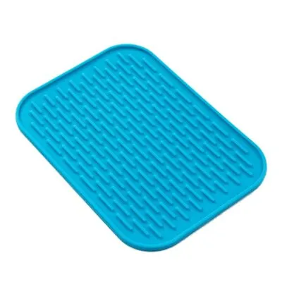 £4.29 • Buy Silicone Trivet Mat Hot Pot Stand Blue Heat Resistant Kitchen Non-Slip Pad