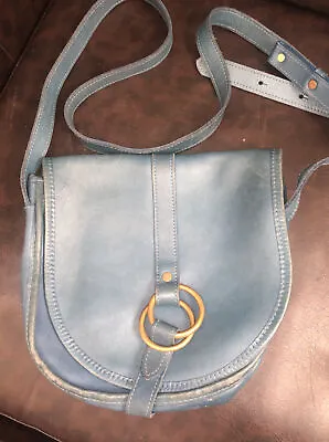 J.W. Hulme Legacy Leather Crossbody Purse Bag Vintage Turquoise • $50