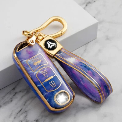 $35.63 • Buy Remote Key Fob Case Cover Skin For Mazda 2 3 5 6 CX-5 CX-7 CX-9 MX5 Axela Purple