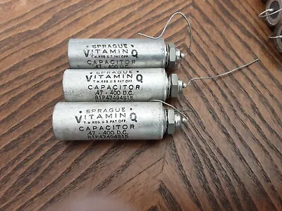 Sprague Vitamin Q Paper + Oil Capacitors - .47uF - 400VDC - 3pc • $20