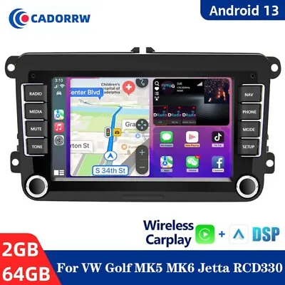 For VW Volkswagen Jetta Passat 7  Apple Carplay Android 13 Car GPS Stereo Radio • $109.99