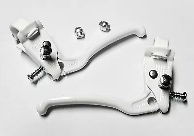 DIA-COMPE Tech-6 Old School Locking Brake Levers PAIR BMX - WHITE • $39.99