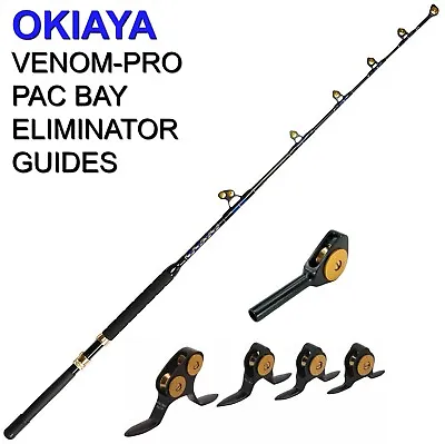 Clearance Okiaya Standup Trolling Rods 20-40lb Venom-pro Carbon Pac Bay Guides • $49.99