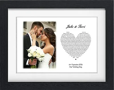 £14.99 • Buy Personalised Photo Song Lyric 1st Wedding Anniversary Paper Gift For Husband