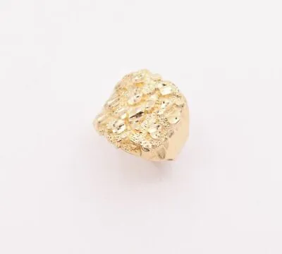 Mens Nugget Puffed Oval Ring Real Solid 10K Yellow Gold ALL SIZES Unisex • $346.49