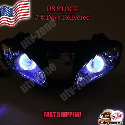 $299 • Buy IF Front Headlight HALO Blue Angel Eye Fit For Yamaha 2006-2007 YZF R6 N014