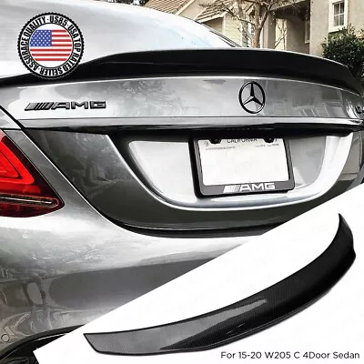 Carbon Fiber PSM Trunk Spoiler Wing 15-21 Mercedes W205 C Class 4dr AMG Sedan • $189.99