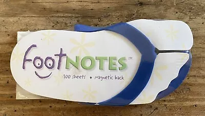 FOOTNOTES “Blue Flip Flop” 100-Sheet NOTEPAD W/Magnetic Back 2.5x5.5” NWT 2003 • $6.99