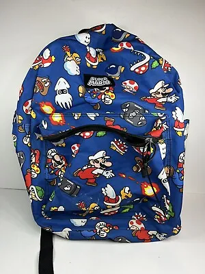 Super Mario Bros Kids Backpack 16  Book Bag All Over Print Nintendo See Pics • $12.99