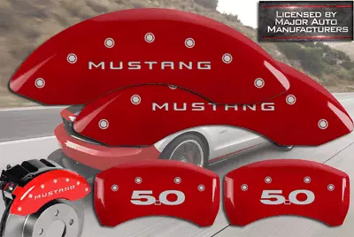 2011-2014 Ford  Mustang 5.0  Engrave Front Rear MGP Red Brake Disc Caliper Cover • $289