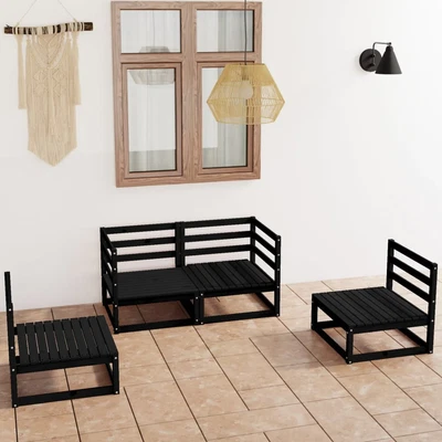 $233.99 • Buy VidaXL Garden Lounge Set Outdoor Sofa Furniture Wooden Patio Setting 4 Piece