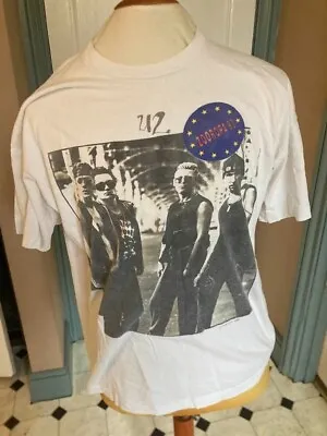 U2 Zooropa Tour 1993 Tour T Shirt In White X L 46  Chest • £49.99