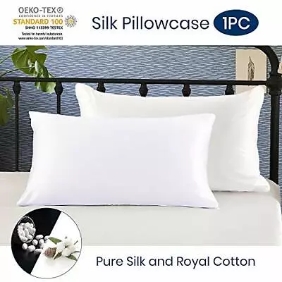 LilySilk - Genuine 100% Pure Mulberry Silk Pillowcase Cover (White) • £22.99