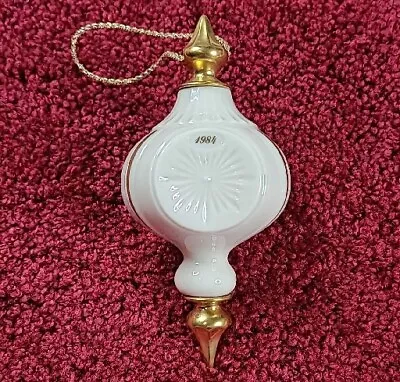 1984 LENOX Starburst Motif Annual Christmas Ornament Cream Porcelain W/Gold Trim • $22.75