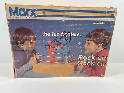 Vintage Marx Toys Rock'em Sock'em Robots Original Box Blue Bomber Red Rocker • $156.99