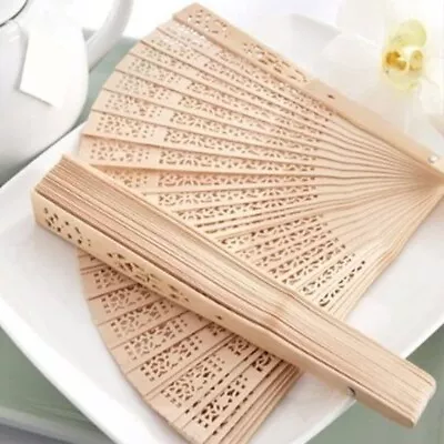 $0.99 • Buy Sandalwood Ladies Plain For Wedding Folding Hand Held Fans Hot Small Pocket