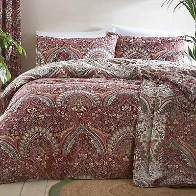 Reversible Multicolour Floral Paisley Damask Duvet Cover Bed Set OR Accessories • £24.99