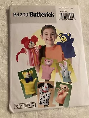 Butterick B4209 Hand Puppet Bear Pig Dog Cat Monkey Mouse Bunny Pattern Uncut • $5.39