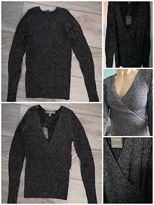 £39 • Buy OASIS Sparkle Thread Rib-Knit Top Size XSmall/ UK 8✨✨