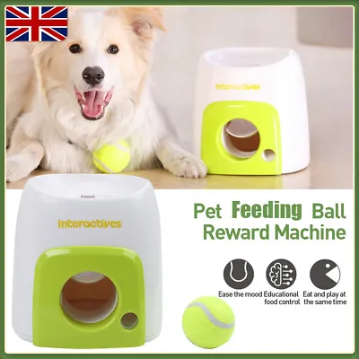 Food Feeder Dog Feeding Machine Tennis Automatic Rewarder Interactive Pet Ball • £23.49