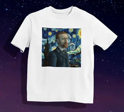 Van Gogh X Starry Night T Shirt | Art T Shir | Self Portrait | AI Inspired  • £12.95