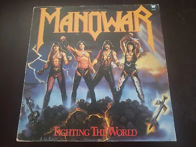 Manowar Fighting The World OG Brazil 1987 ATCO Vinyl LP  Kiss Slayer True Metal • $49.99