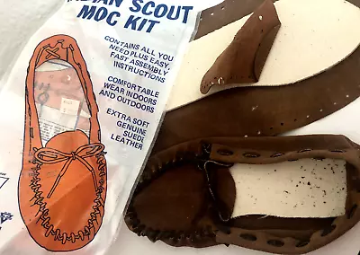 Pkg Vtg TANDY LEATHER  Indian Scout Moc KIT Craft Sew Moccasin Sz 6-7 PARTIAL A • $22.95