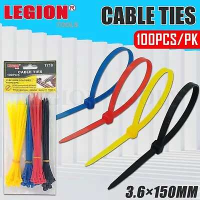 Cable Ties Zip Ties Nylon UV Stabilised Bulk Mix Color Cable Ties 100pcs/pk • $4.40