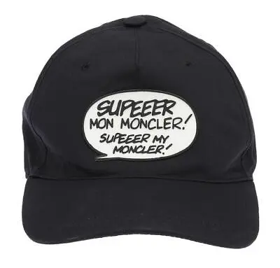 New Moncler Navy Blue Cotton Funky Sign Logo Baseball Cap Hat One Size • $135.99