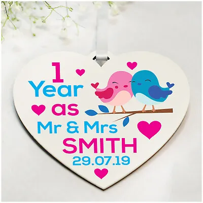 PERSONALISED 1st 5th 10th Wedding Anniversary Gifts For Husband Wife ANY Year • £5.99