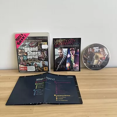 Grand Theft Auto Episodes From Liberty City PlayStation 3 PS3 Manual & Map GTA • $11.96