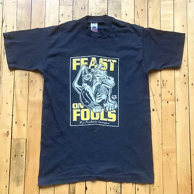 Vintage Gargoyle Shirt Medium 90s Feast On Fools Single Stitch Design Toscano • $6.99