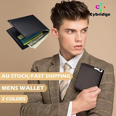 $12.58 • Buy Mens Genuine PU Leather Wallet Cowhide Coin Purse Wallet Multiple Card Slots New