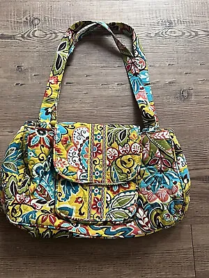 Vera Bradley Shoulder Edie Satchel Bag Purse IN Provencal Print Yellow Retired • $24.93