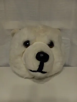 Plush White Polar Bear Head Wall Mount Toy Taxidermy Hunting Kids Decor Nursery  • $39.99
