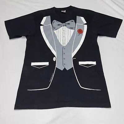 Vintage Fruit Of The Loom T-Shirt Men's Large 1980 Single Stitch USA Made Tuxedo • $19.95