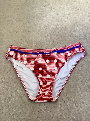 Ladies Freya Hello Sailor Bikini Briefs Bikini Bottoms Size L Red • £6.99