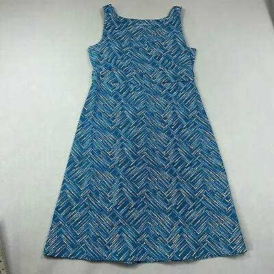 $14.99 • Buy Eddie Bauer Lily Crossover Travex Dress Womens L Blue Chevron Print Athleisure