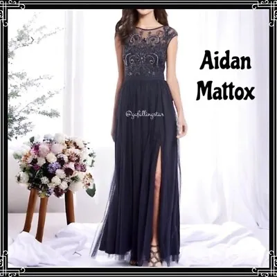 Aidan Mattox Beaded Chiffon Gown NWT Size 8 • $75