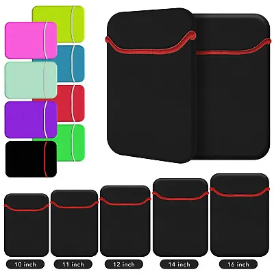 8  10  12  14  Neoprene Sleeve Case Cover Bag For 7  17  Inch Laptop Tablet IPad • £4.59