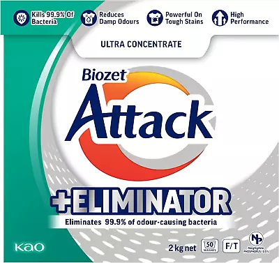 Biozet Attack Plus Eliminator Laundry Powder Detergent 2 Kilograms • $17.85