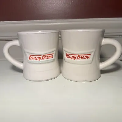 2 Krispy Kreme Doughnuts Coffee Mugs Heavy Diner Vintage Style Retro Cup 14 Oz. • $13.75