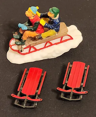 VINTAGE LEMAX 1999/2003  Sledding Gramps/Sleds  ACCESSORIES # 92359/34948 Resin • £17.35