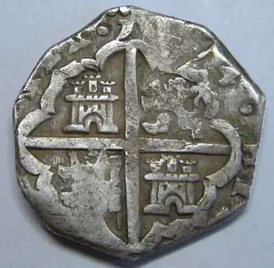 1614 TOLEDO 4 REAL COB PHILIP III ASSAYER C SPANISH SILVER COLONIAL ERA 1600s • $429