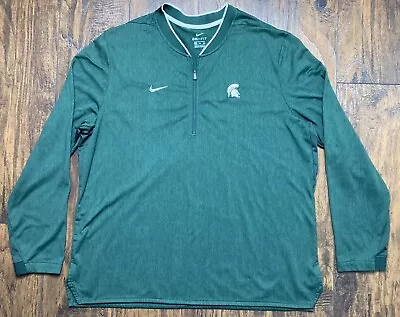 Nike Dri-Fit Michigan State Spartans 1/4 Zip Pullover Shirt Men’s Size XXL Green • $29.99